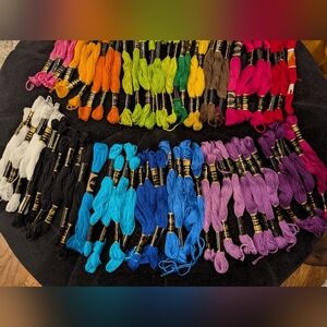 Colorful Embroidery Thread Lot 68x 8m Skiens Solid Colours 100% cotton.